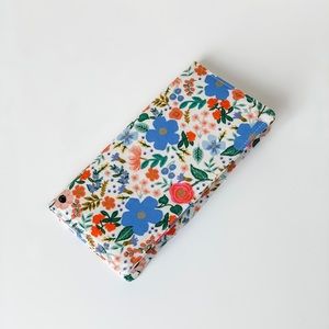 Floral Rifle Paper Co fabric checkbook cover